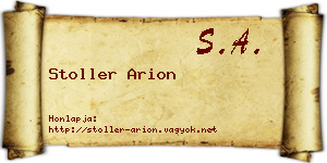 Stoller Arion névjegykártya